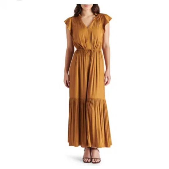 Simply Vera Mustard Yellow Sleeveless Dress - Picture 1 of 4